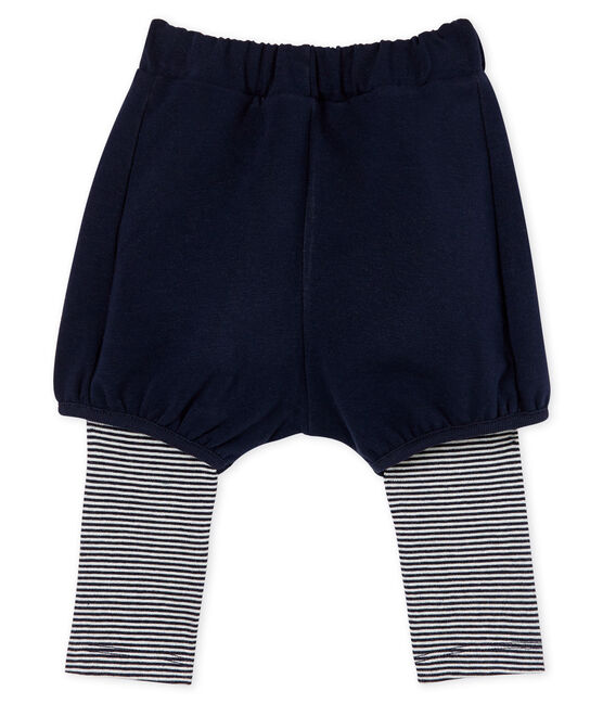 Legging avec short bébé fille bleu SMOKING/blanc MARSHMALLOW