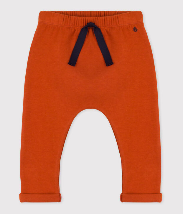 Broek in dikke jersey voor baby's bruin