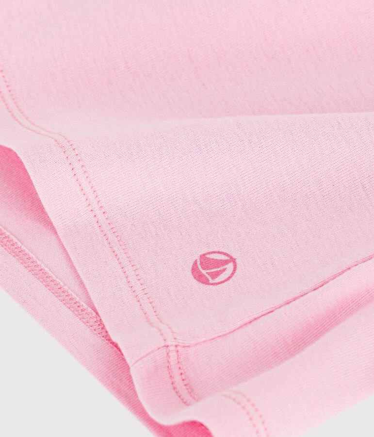 Dames-T-shirt van effen katoen met korte mouwen roze