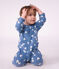 Pyjama b&eacute;b&eacute; en molleton imprim&eacute; c&oelig;urs bleu/blanc