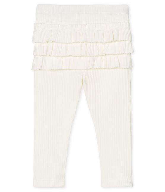 Legging met ruches babymeisje wit MARSHMALLOW CN
