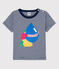 T-shirt jongen Petit Bateau x Water Family blauw MEDIEVAL/wit MARSHMALLOW