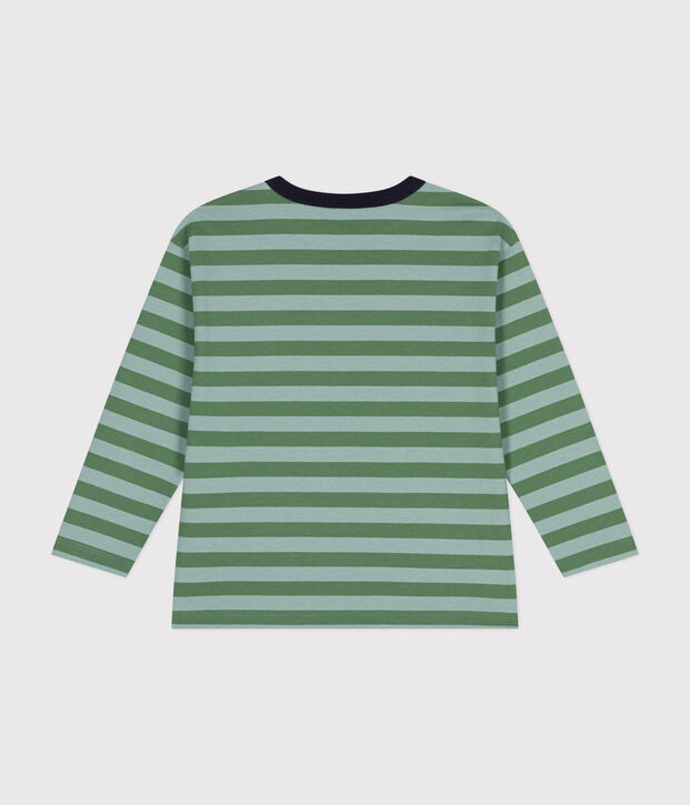 Jongens-T-shirt met lange mouwen van dunne jerseystof groen/groen