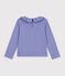 Effen T-shirt met kraagje en lange mouwen voor kinderen purper
