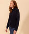 Katoenen trui in Engelse ribstof voor dames blauw SMOKING