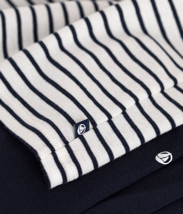 Setje met jurkje en legging van katoen voor baby's wit/blauw