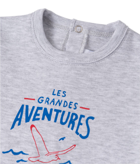 T-shirt bébé garçon sérigraphié gris POUSSIERE CHINE