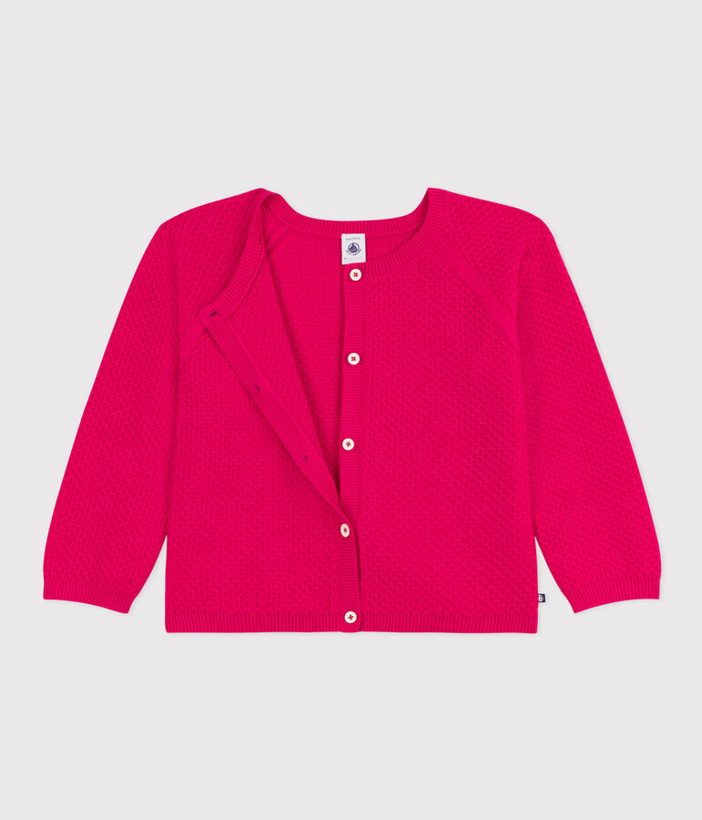 Cardigan voor meisjes in katoen roze