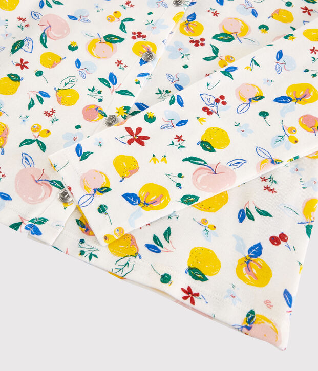 Cardigan in katoen meisjes kinderen wit/multicouleur