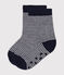 Katoenen babysokken met antisliplaagje blauw SMOKING/wit MARSHMALLOW