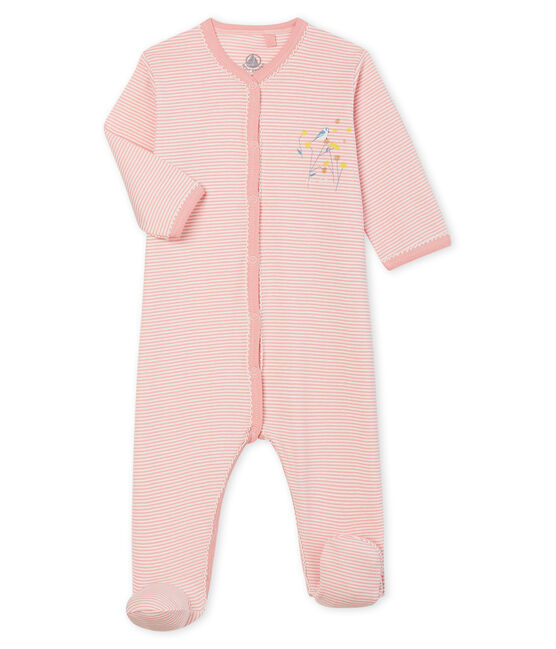 Dors bien bébé fille en côte rose CHARME/blanc MARSHMALLOW