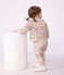 Legging b&eacute;b&eacute; en coton imprim&eacute; fleurs blanc/multicouleur