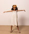 Robe sans manches en gaze de coton enfant fille écru AVALANCHE