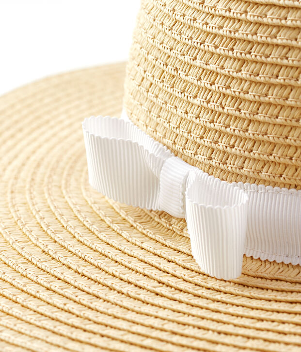 Chapeau de paille b&eacute;b&eacute; fille rose