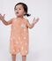 Combicourte bébé en coton éponge sans manches, imprimée soleils orange ABRICOT/ MARSHMALLOW