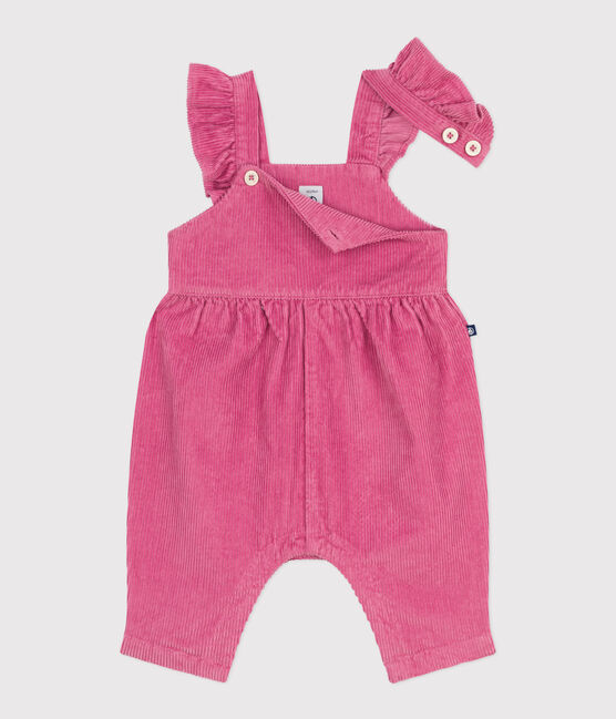 Effen babysalopette van corduroy en ruches en lange pijpen BOUDOIR