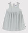 Robe bébé en coton sans manches rayée blanc MARSHMALLOW/bleu BRUT