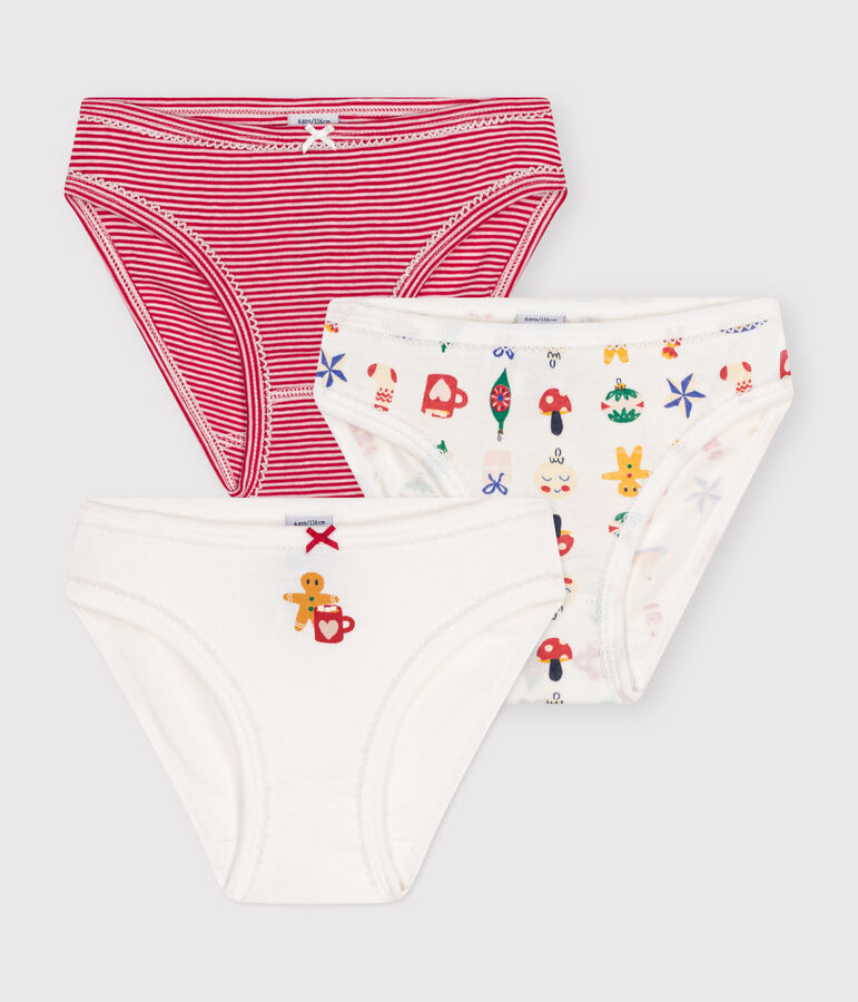 Lot de 3 culottes No&euml;l en coton enfant multicouleur