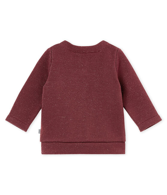 Vest in molton met glitters voor babymeisjes rood OGRE/geel DORE