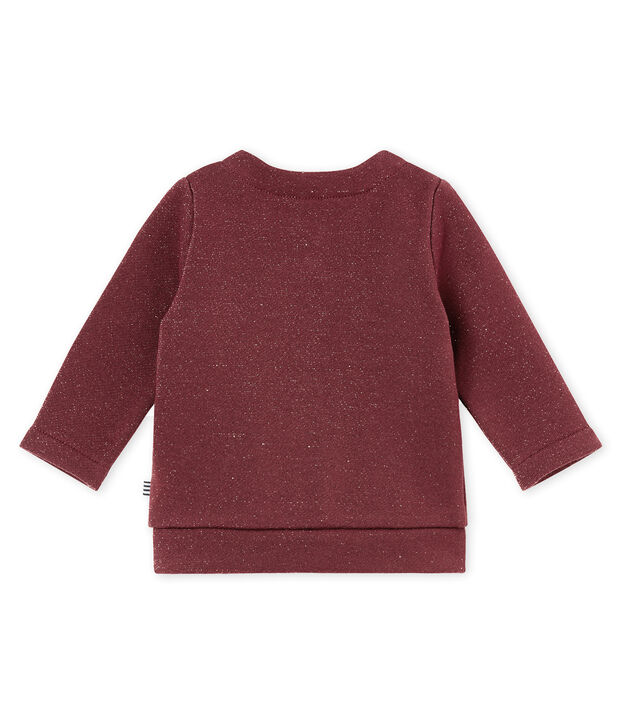 Vest in molton met glitters voor babymeisjes rood/geel