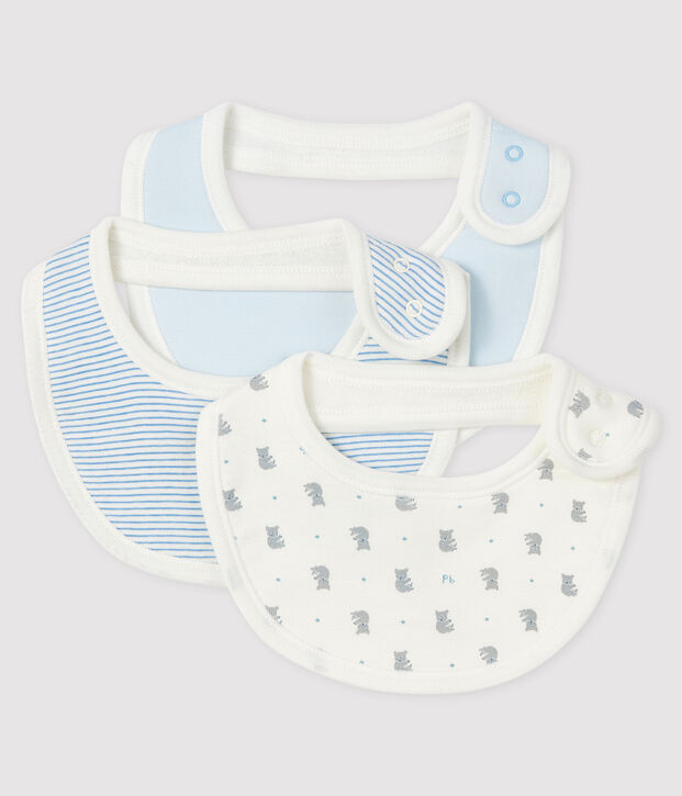 Lot de 3 bavoirs b&eacute;b&eacute; en c&ocirc;te multicouleur