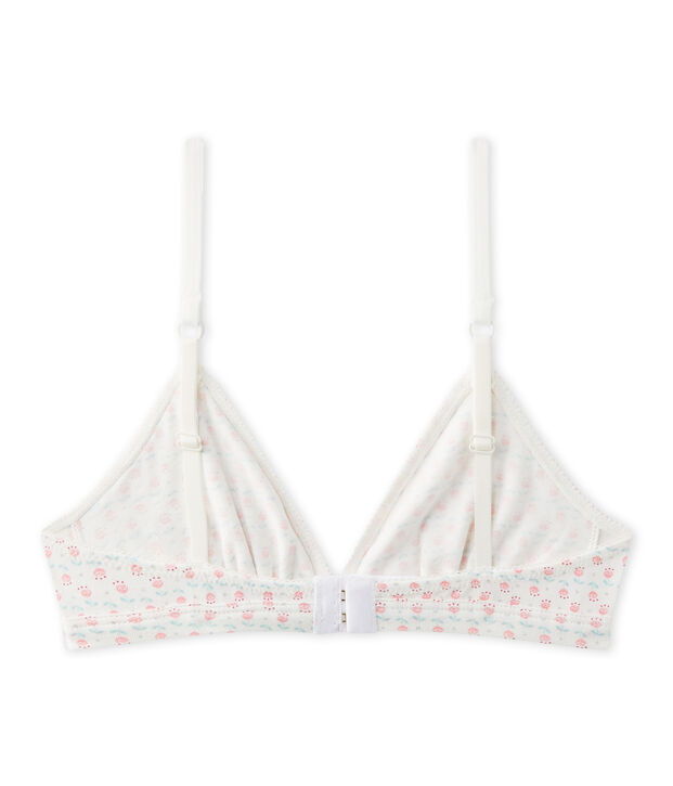 Soutien gorge triangle fille imprim&eacute; blanc/multicouleur