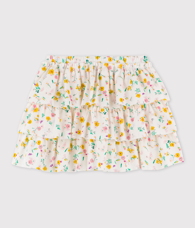 Katoenen rok voor meisjes wit/multicouleur