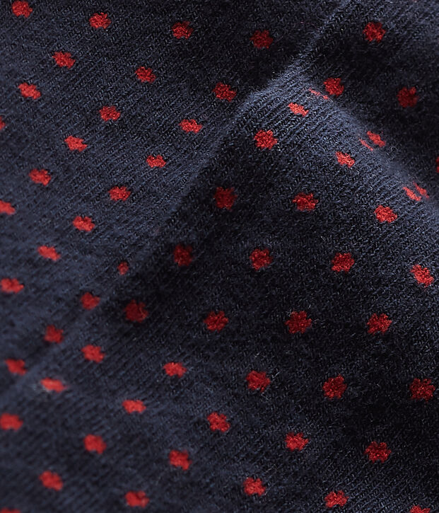 Collant fille &agrave; pois bleu/rouge