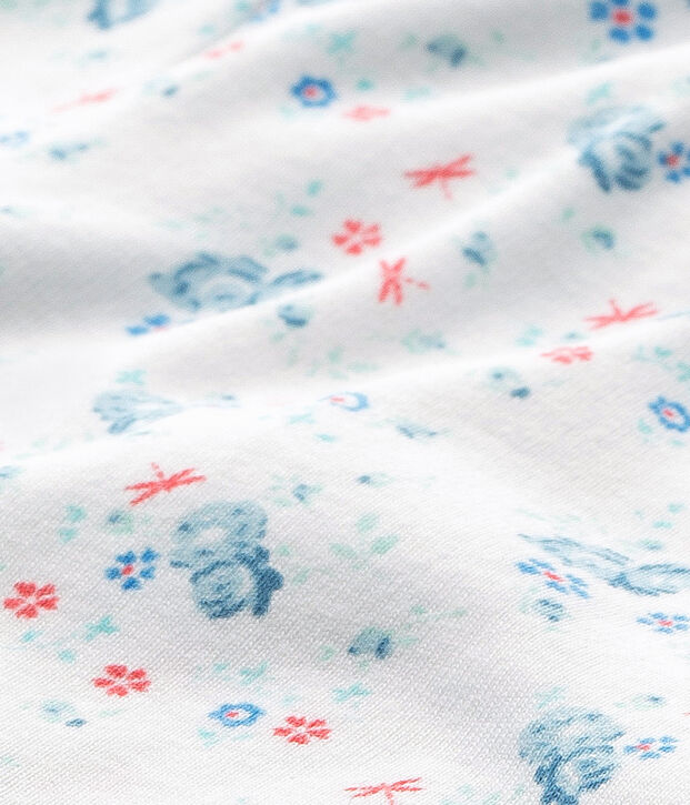 Bas de pyjama fille imprim&eacute; &agrave; coordonner blanc/bleu/multicouleur