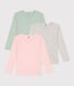 Lot de 3 tee-shirts manches longues en coton petite fille