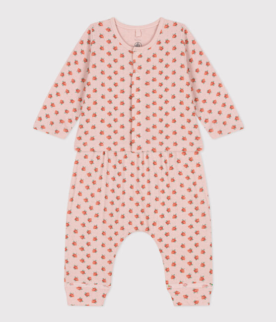 Setje met bloemenprint van tubic voor baby's roze SALINE/wit MULTICO