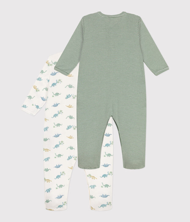 Lot de 2 pyjamas b&eacute;b&eacute; en coton imprim&eacute; multicouleur