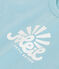 Effen katoenen T-shirt met korte mouwen voor baby's blauw AQUATIC