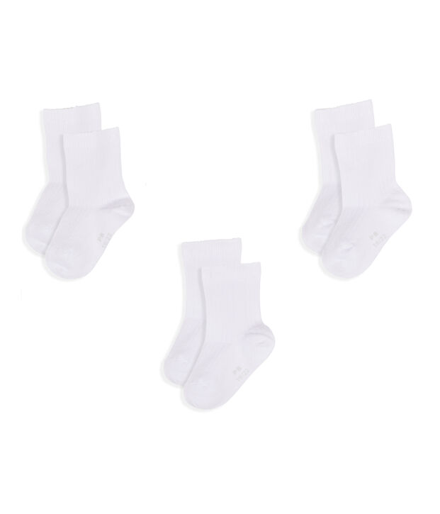 Set van 3 paar sokken baby jongen wit