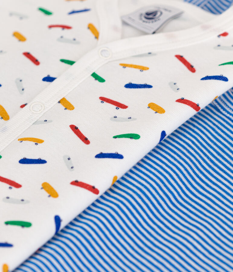 Lot de 2 combinaison courte en coton b&eacute;b&eacute; multicouleur