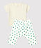Ensemble 2 pièces imprimé végétal en molleton bio bébé beige MONTELIMAR/blanc MULTICO