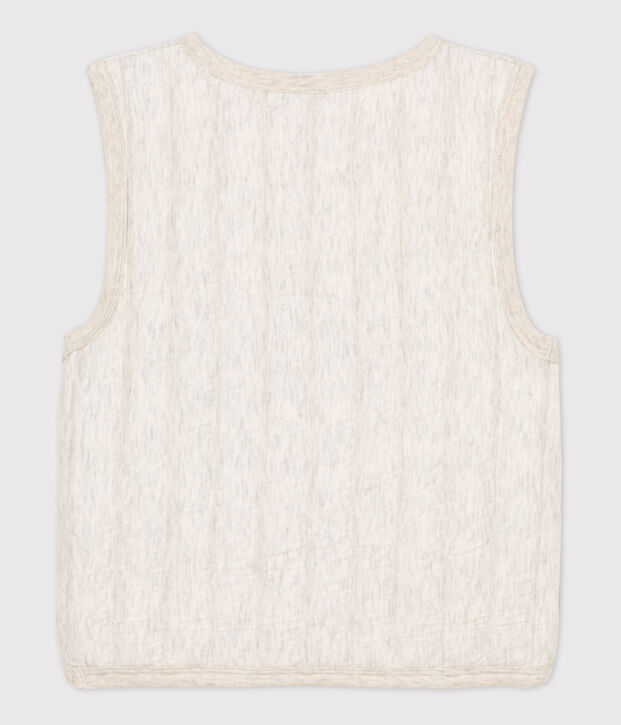 Veste sans manche en tubique enfant fille / gar&ccedil;on beige chin&eacute;