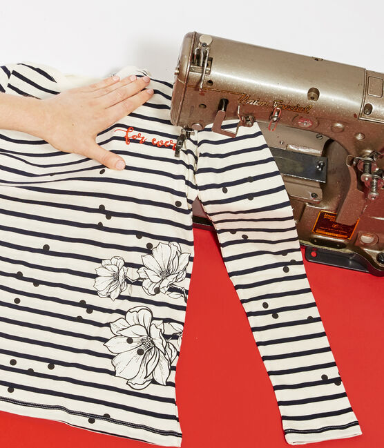 Marineshirt voor dames beige COQUILLE/blauw SMOKING