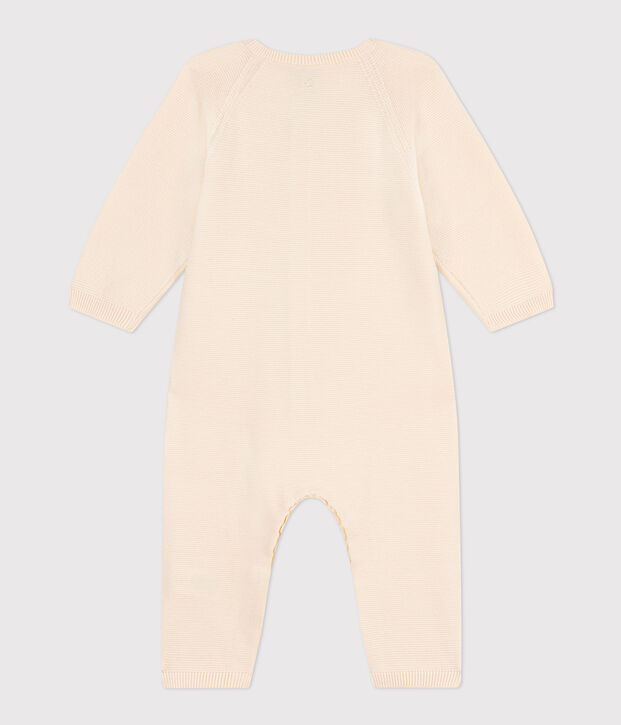 Combinaison longue en tricot b&eacute;b&eacute; &eacute;cru