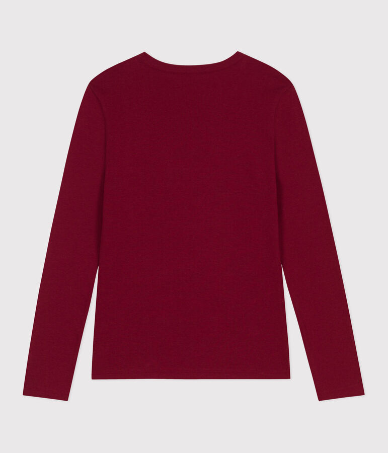 Katoenen dames-T-shirt met lange mouwen - L'Iconique rood