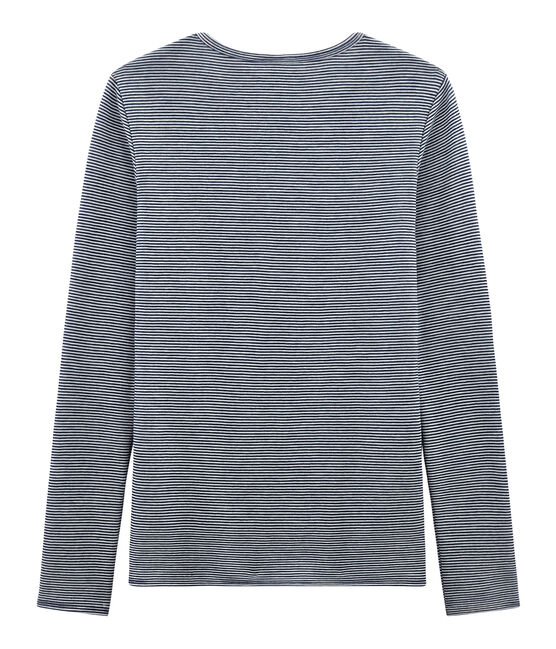 Extra warm T-shirt met lange mouwen vrouwen blauw SMOKING/wit MARSHMALLOW