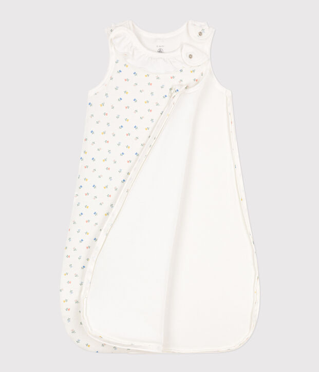 Katoenen trappelzakje met bloemenprint TOG 2 wit/multicouleur