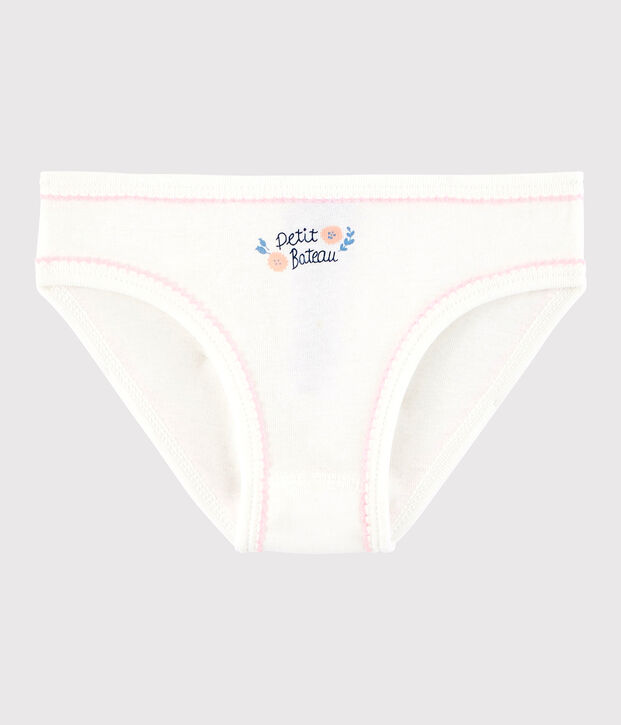 Culotte petite fille en coton blanc