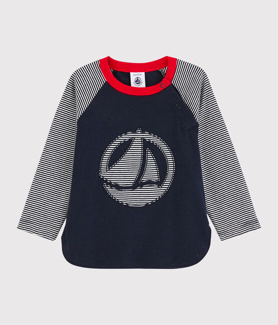 Tee-shirt colorblock bébé garçon bleu SMOKING/blanc MARSHMALLOW