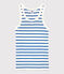 Iconische tanktop in katoen wit MARSHMALLOW/blauw DELFT