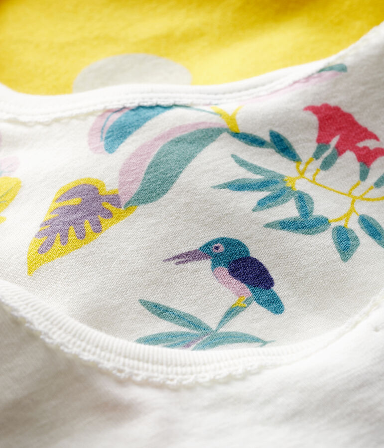 Set van 3 slabbetjes van ribstof voor baby meisje multicouleur