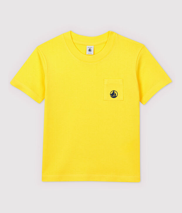 Tee-shirt manches courtes en jersey enfant gar&ccedil;on jaune