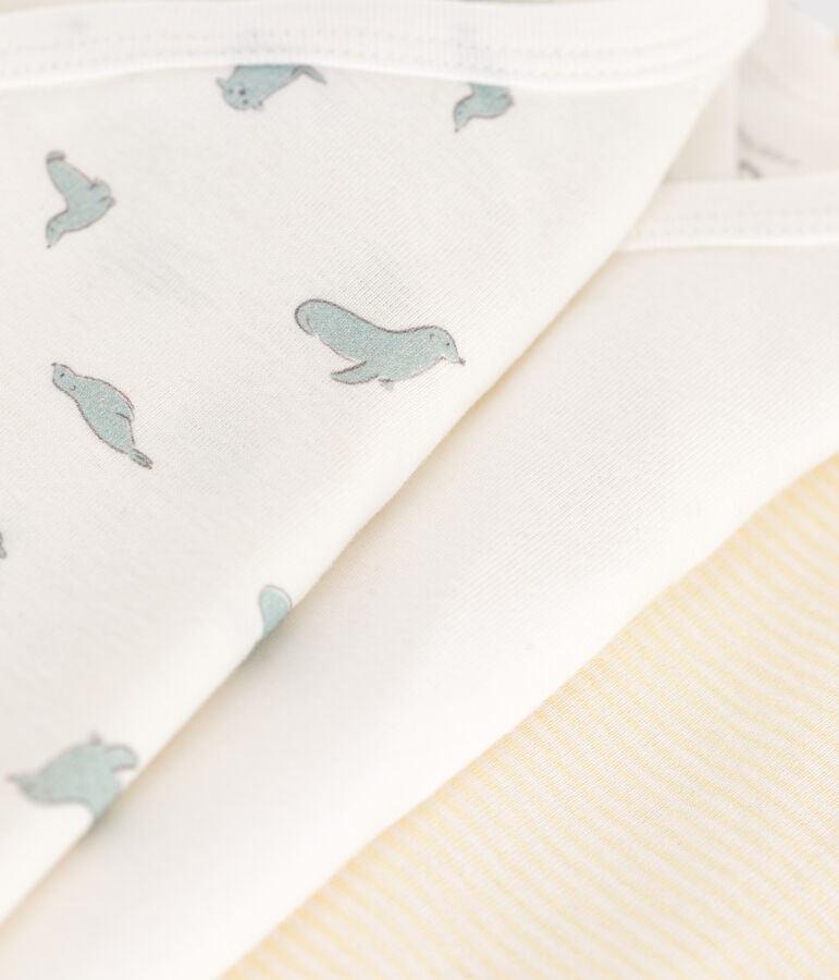 Set van 3 katoenen rompertjes met print en korte mouwen voor baby's multicouleur