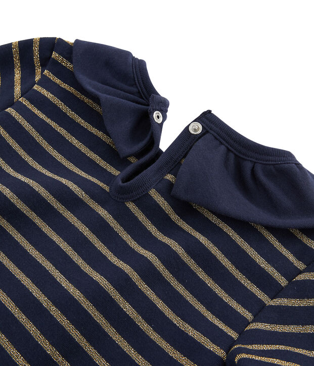 Tee shirt en jersey enfant fille bleu/jaune