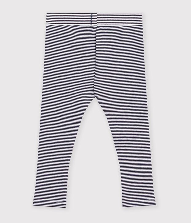 Katoenen babylegging met streepjes blauw/wit
